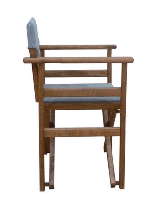Καρέκλα Σκηνοθέτη Ξύλινη Τορίνο Καρυδί - Γκρι 59x51x85εκ.