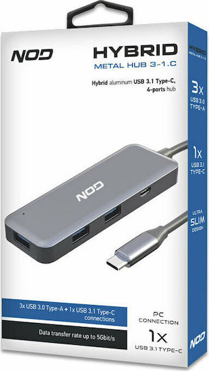 NOD Hybrid Hub 4 USB 3.1 Ports With USB-C Connection