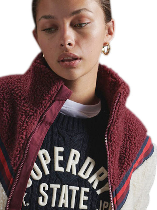 Short Women's Cardigan with Zipper Beige