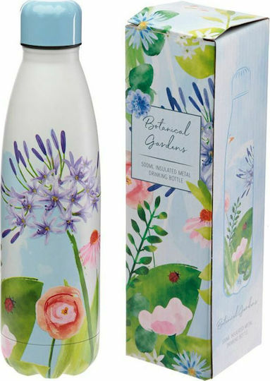 Puckator Botanical Gardens Bottle Thermos Stainless Steel BPA Free 500ml Multicolour