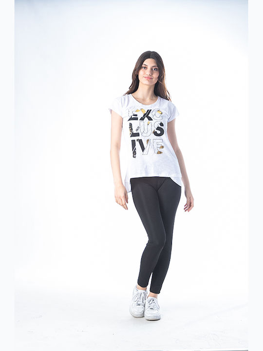 Paco & Co Women's T-Shirt White Logo Print