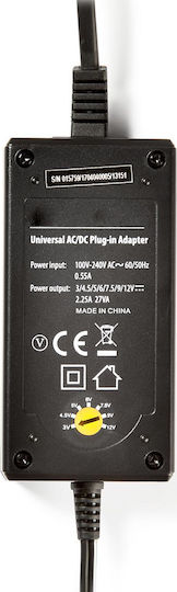 Nedis Universal Τροφοδοτικό 12V 2.25A με Ισχύ 27W με σετ βυσμάτων (ACPA008)