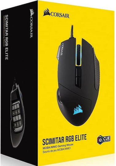 Corsair Scimitar RGB Elite Gaming Ποντίκι 18000 DPI Μαύρο