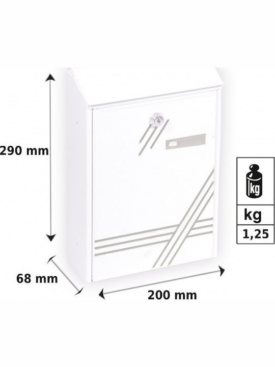 Viometal LTD Granada 99 Outdoor Mailbox Metallic Charcoal 20x6.8x29cm