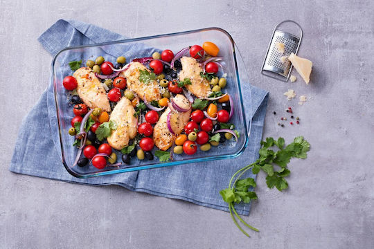 Pyrex Ορθογώνιο Πυρίμαχο Σκεύος Γυάλινο 40x28x6cm