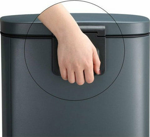 Songmics Кошче Soft-Close за Боклук от Неръждаема Стомана с Педал 30 л Сив
