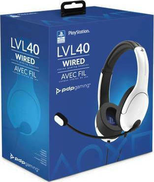 PDP LVL40 PS4/PS5 Over Ear Gaming Headset με σύνδεση 3.5mm Λευκό for PS4 / PS5