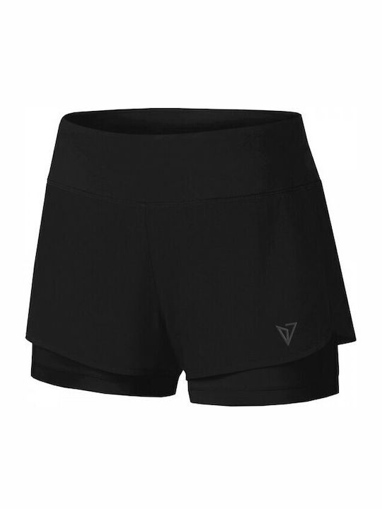 2-in-1 Running Γυναικείο Αθλητικό Σορτς Μαύρο