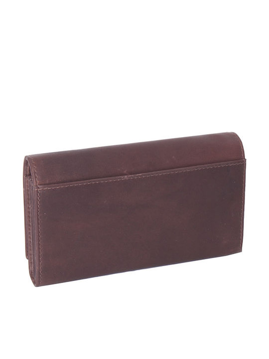 Large Leather Women's Wallet Classic with RFID Brown