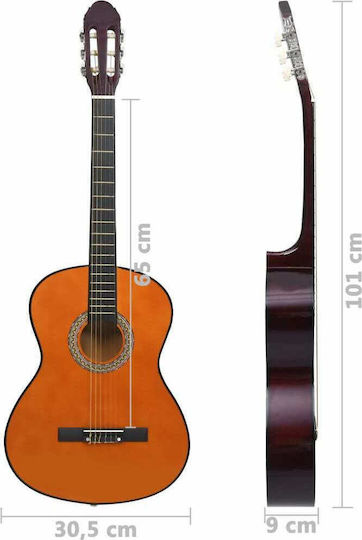 vidaXL Klassisch Gitarre 4/4 Classical Beginner 39" Dunkles Holz