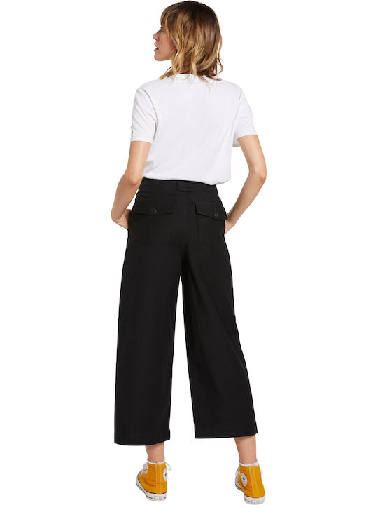 Volcom Women's High-waisted Cotton Trousers Black