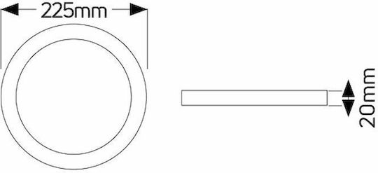 Geyer Rund Vertieft LED Panel 18W mit Kaltweiß Licht 6500K