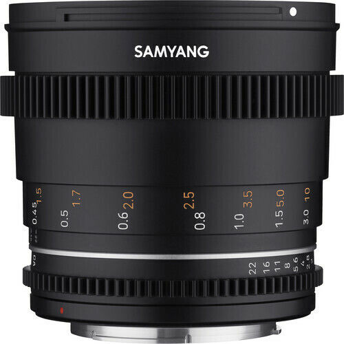 Samyang Full Frame Camera Lens 50mm T1.5 VDSLR MK2 Cine Fixed for Canon EF Mount Black