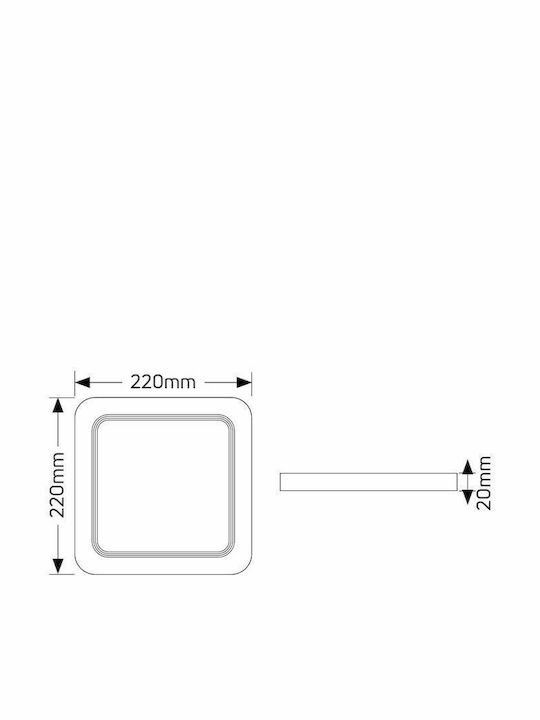 Geyer Platz Vertieft LED Panel 18W mit Kaltweiß Licht 6500K
