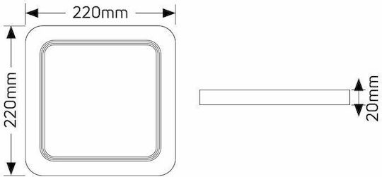 Geyer Platz Vertieft LED Panel 18W mit Kaltweiß Licht 6500K