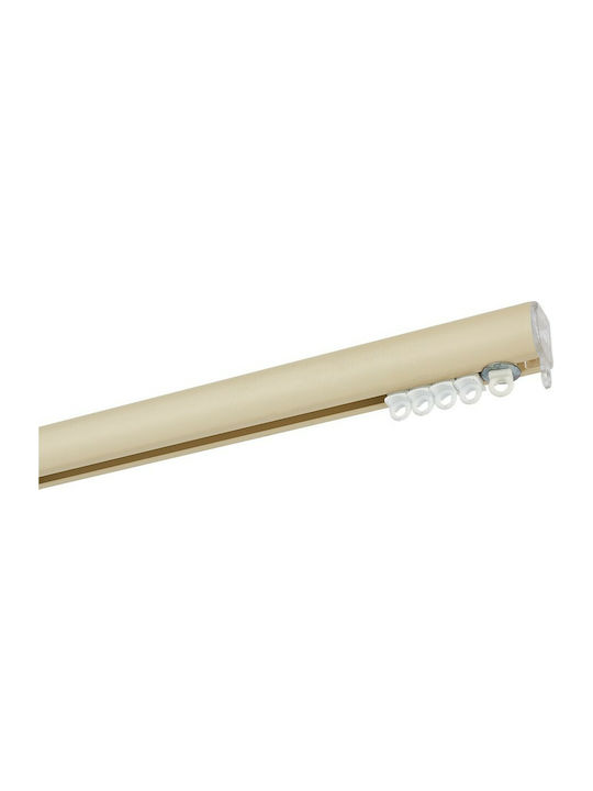 Zogometal Μεταλλικό Κουρτινόξυλο Color More Mat Collection Μονό Φ25mm 160εκ. Ιβουάρ