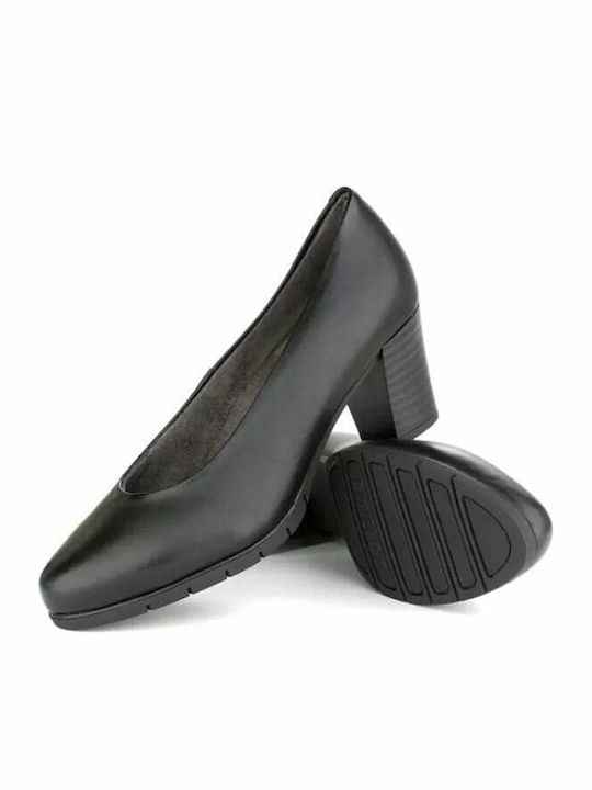 Pitillos Anatomic Leather Black Medium Heels