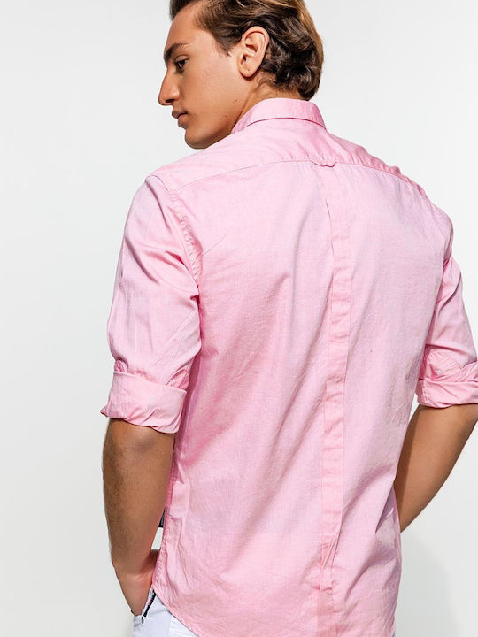 Edward Jeans Athlos-cin Men's Shirt Long Sleeve Cotton Pink