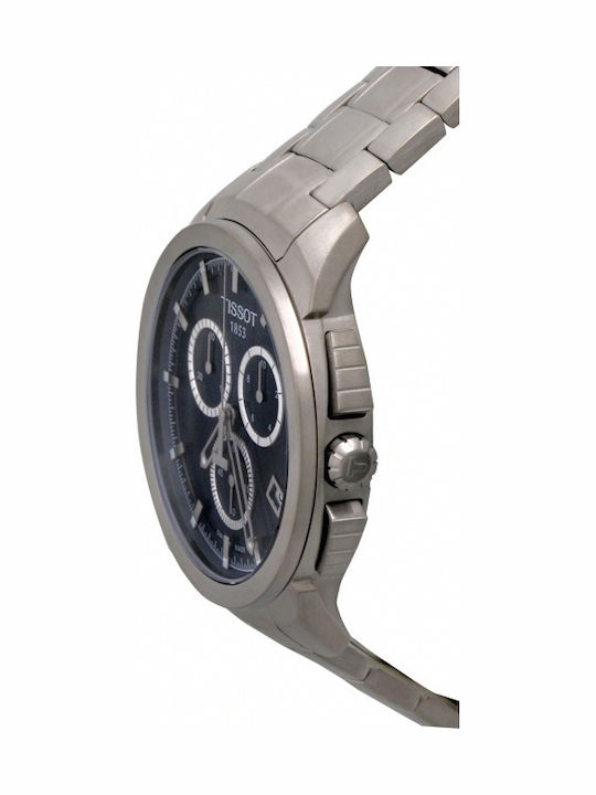 Tissot Мъжки Часовник 43мм Хронограф На Батерия със Сребрист Металик Гривна
