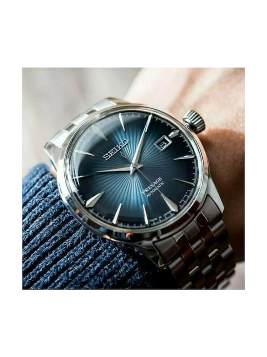 Seiko Presage Ceas Bărbătesc 40.5mm Automat cu Argintie Brățară Metalică