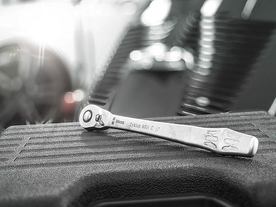 Wera 8004 C Zyklop Metal Ratchet 1/2" 28.1cm with 72 Blades