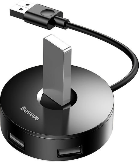 Baseus Round Box USB 3.0 Хъб 4 порта с връзка USB-A Черен