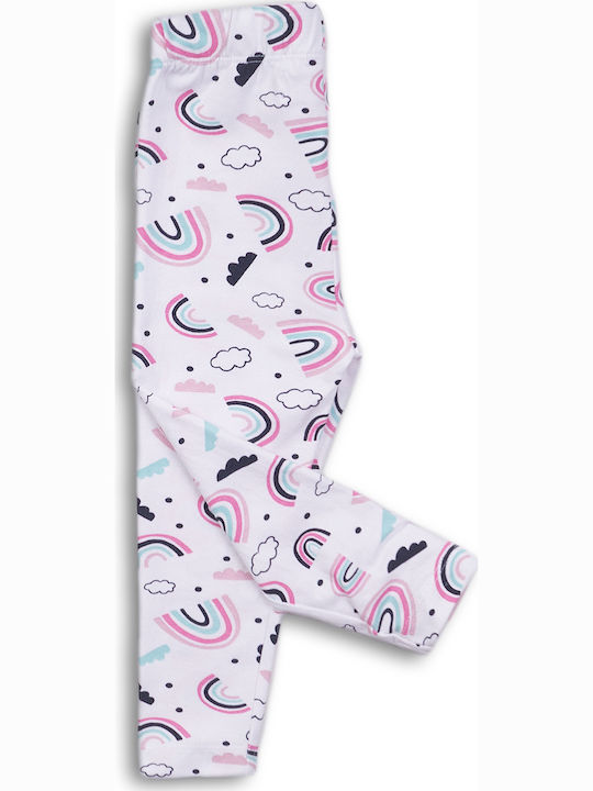 Minoti Kids Legging Long White Κολάν Rainbow