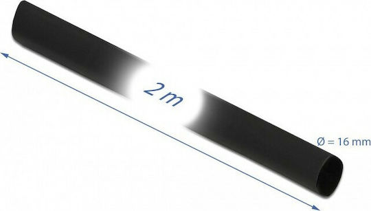 DeLock Heat-Shrink Tubing with Shrinkage Ratio 4:1 2m x 16mm Black Black 20668