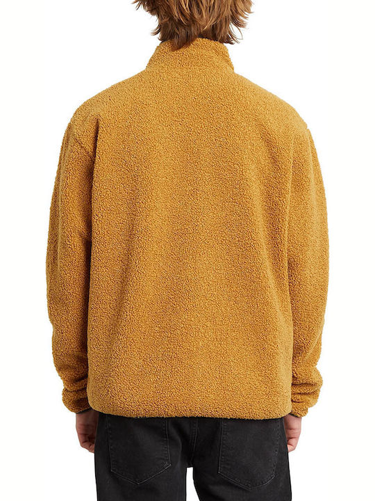 Fuzzar Geacă fleece pentru bărbați cu fermoar Galben