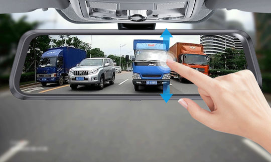 Lenovo V7 Plus Mirror Dash Cam Καθρέπτης με Κάμερα DVR Αυτοκινήτου 1080P με Οθόνη 9.66"
