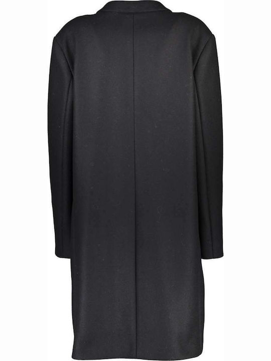 Gant Μάλλινο Γυναικείο Μαύρο Παλτό με Κουμπιά