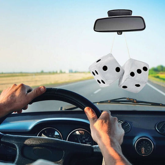 Auto Gs Διακοσμητικά Κρεμαστά Ζάρια Λευκά Jumbo Size