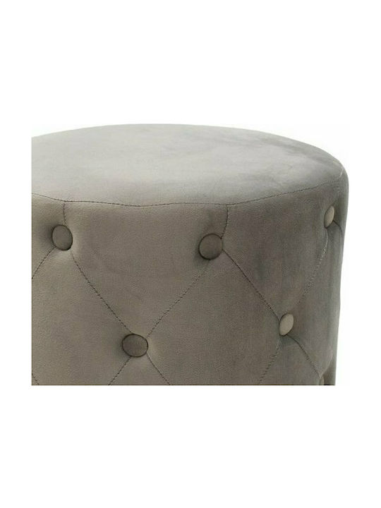 Hocker Für das Wohnzimmer Gepolstert mit Samt Cora Grey-Gold 40x40x42cm