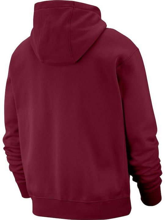 Club Sweatshirt Fleece with Hood Burgundy