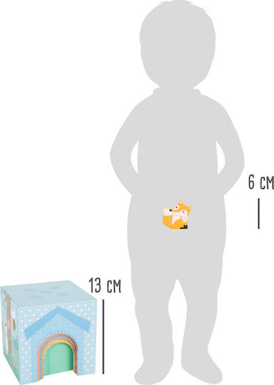 Small Foot Παιχνίδι Στοίβαξης Κύβοι Πυραμίδα με Ζωάκια από Ξύλο για 12+ Μηνών