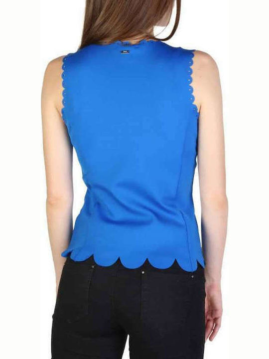 Armani Exchange Women's Blouse Sleeveless Blue