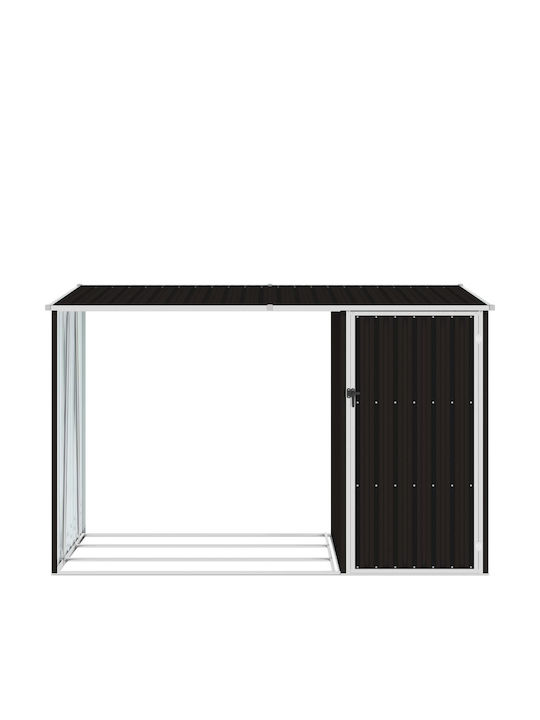 Metallic Anti-corrosion Protection Garden Log Storage Shed Galvanized Brown M2.45xP0.98xH1.59m