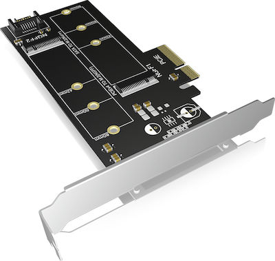 RaidSonic PCIe-Card, 2x M.2 SSD to SATA III and PCIe 3.0 x4 Host (IB-PCI209)