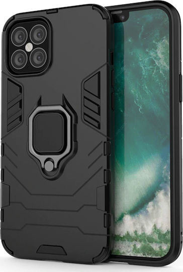 Ring Armor Tough Rugged Back Cover Πλαστικό Μαύρο (iPhone 12 Pro Max)