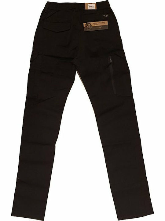 Reflex Easy Trousers Cargo Elastic in Tapered Line Black
