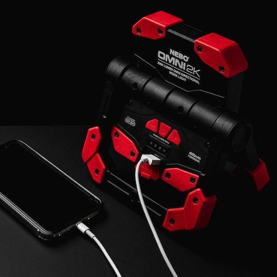 Nebo Rechargeable Jobsite Light LED IPX4 with Brightness up to 2000lm Omni 2K