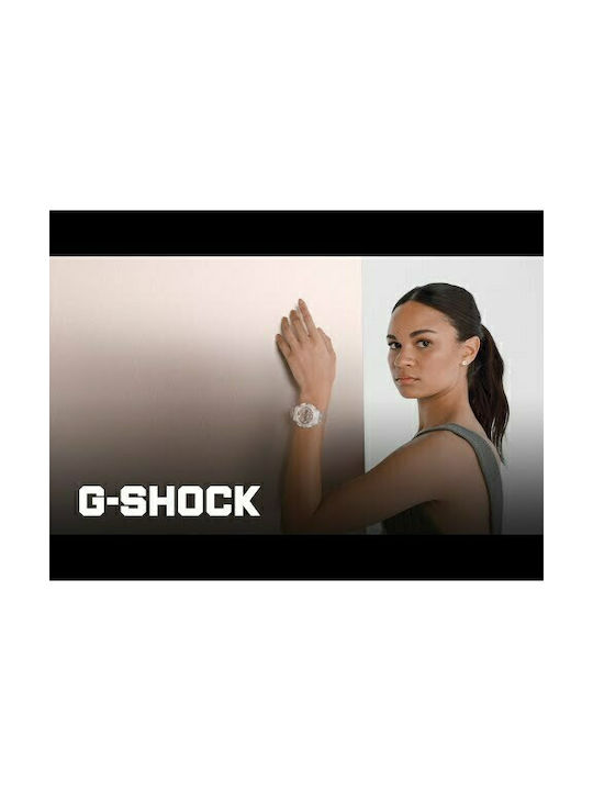 Casio G-shock Digital Watch with White Rubber Strap