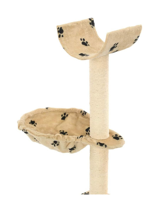 vidaXL Scratching Post Cat Trees Beige 3 levels 30x30x105cm
