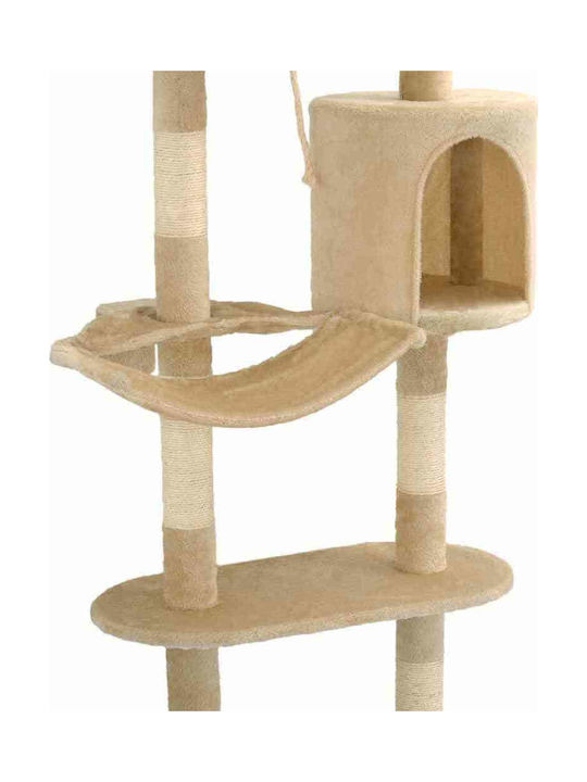 vidaXL Kratzbaum Katzenbäume Beige Wandmontiert 6 Ebenen 60x30x194cm