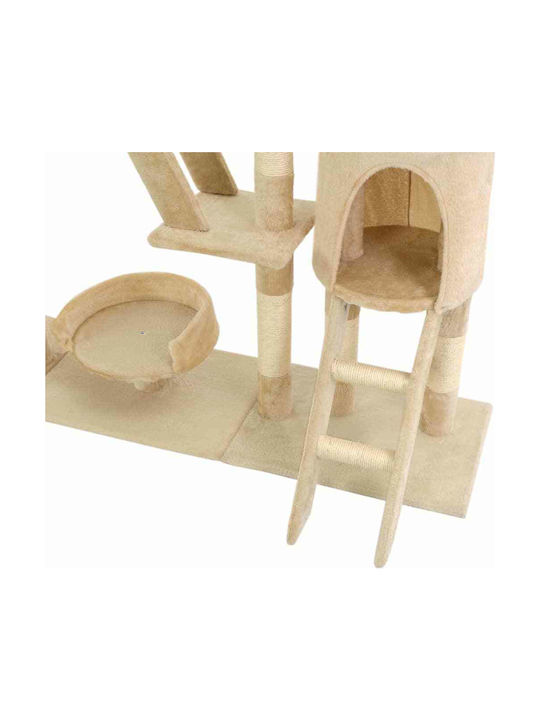 vidaXL Scratching Post Cat Trees Beige Ceiling 5 levels 147x35x250cm