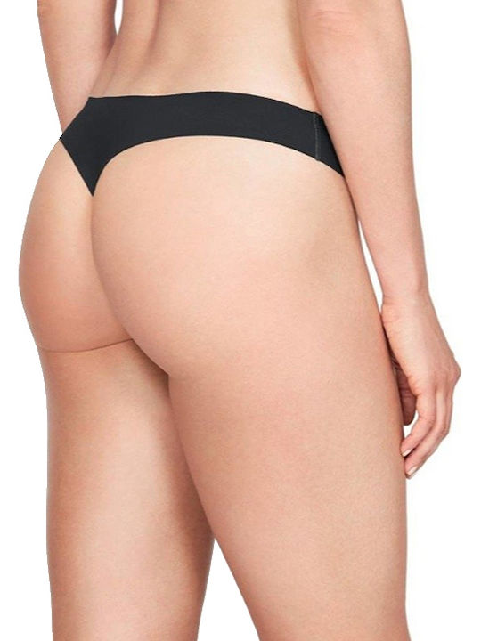 Pure Stretch Γυναικεία String 3Pack χωρίς Ραφές Μαύρα