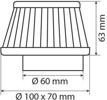 Lampa Freeflow-Luftfilter Offener Typ AF-5 Universell Luft 70x63mm Luft 70x63mm