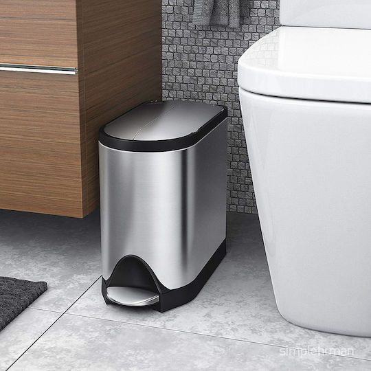 Simplehuman Μεταλλικός Κάδος Απορριμμάτων με Πεντάλ 10lt Inox