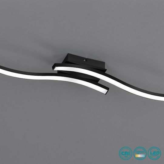 Trio Lighting Route Πλαφονιέρα Οροφής 56εκ. Μαύρη με Ενσωματωμένο LED