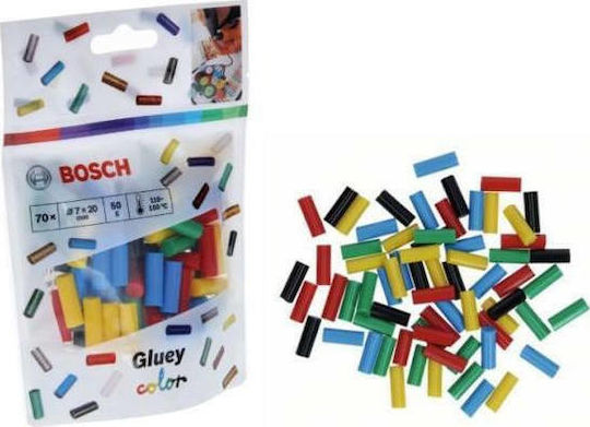 Bosch Hot Glue Stick Glue Cartridges Mini-Sticks Multicolour 7mm 70pcs